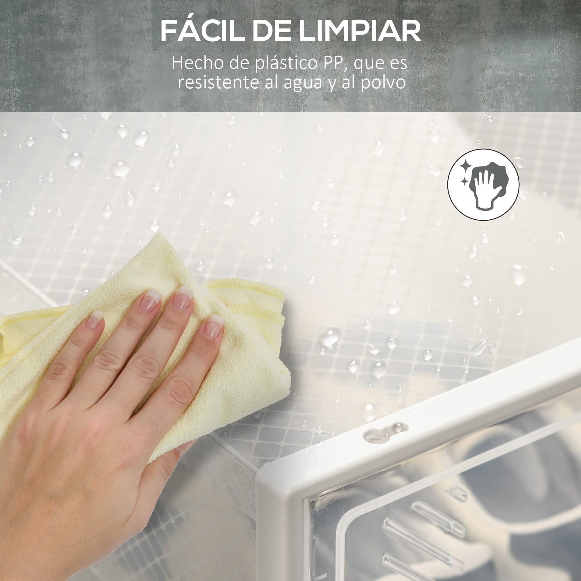 HOMCOM Armario Modular de Plástico Talla de 43 25x35x19 cm Transparente