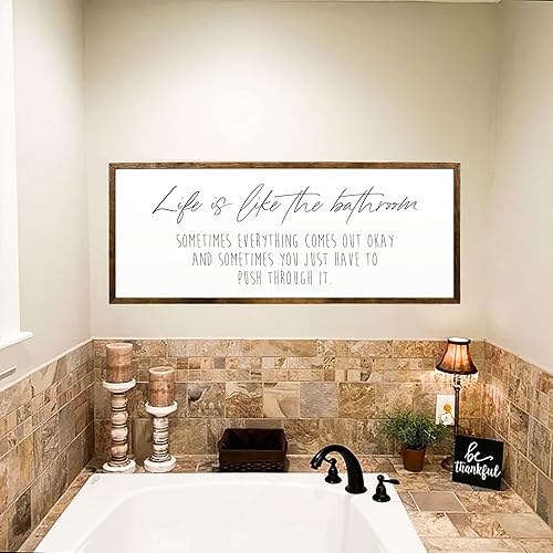 Miniatura 9 de 10x20 inches, Life is like a bathroom  wall decor  farmhouse decor  bathroom wall decor  bathroom wall art  bathroom art  bathroom signs  farmhouse