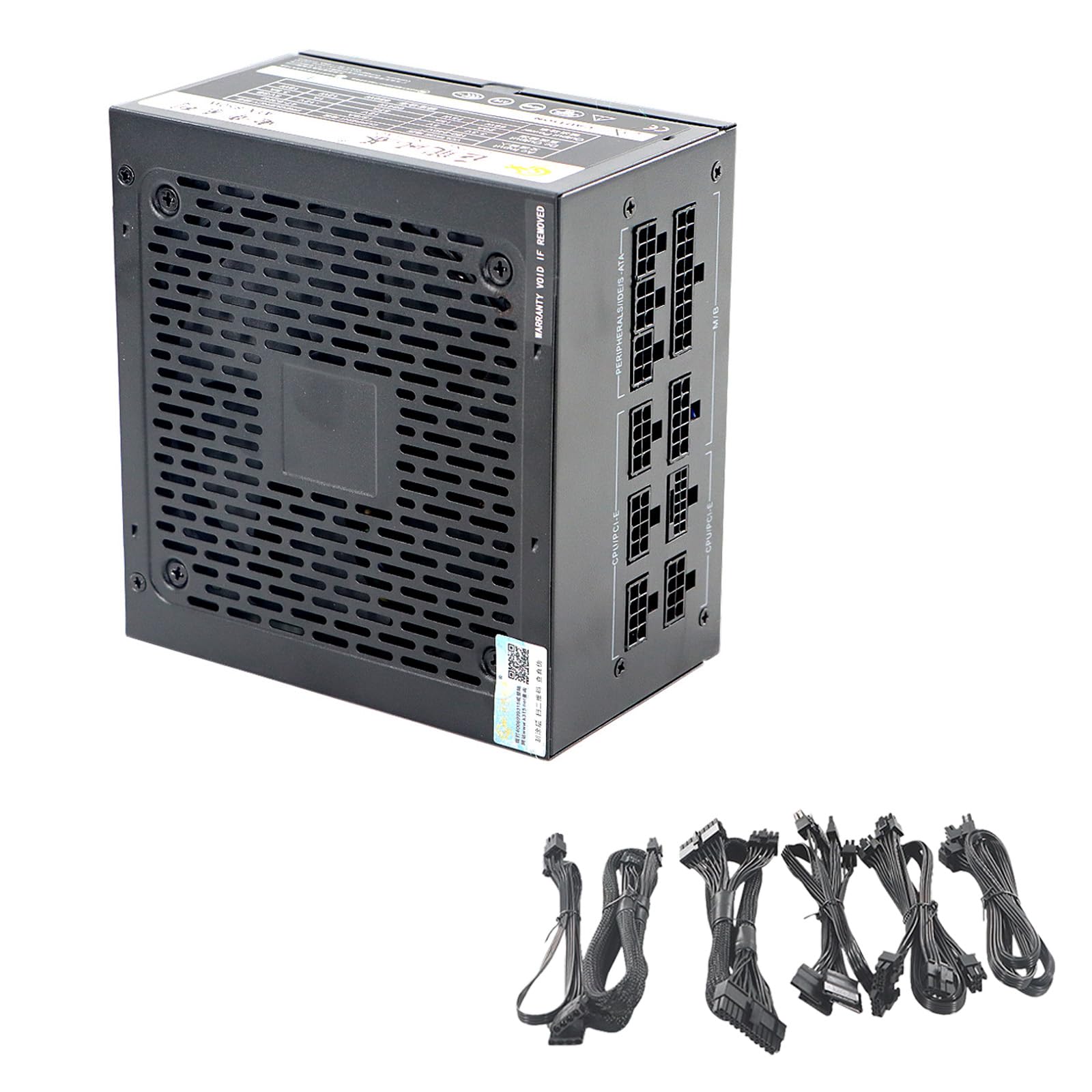 Alimentatore per computer compatto da 500 W, ventola di raffreddamento da 120 mm e protezione flessibile per la gestione dei cavi