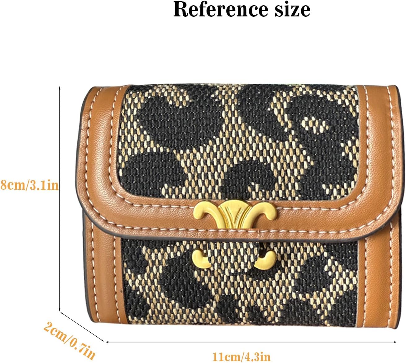 Leheybia Women's Credit Card Holder Jacquard Canvas Small Wallet Rfid Blocking Business Card Case 11 Accordion Card Slot Card Holder Wallet for Women (Earthy yellow) - Image 2