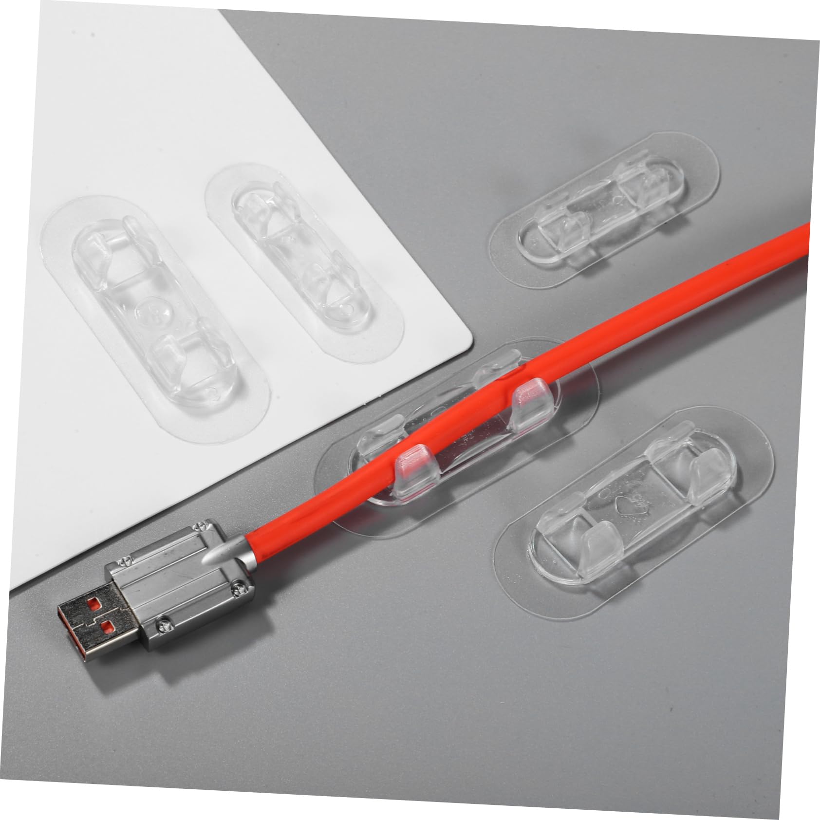 SHINEOFI 5 Ensembles Clip De Câble Transparent De Supports Adhésifs Pour Gestion De Câbles Fixation Sécure Facile À Utiliser Pour De Bureau Maison 30 Pièces * 5