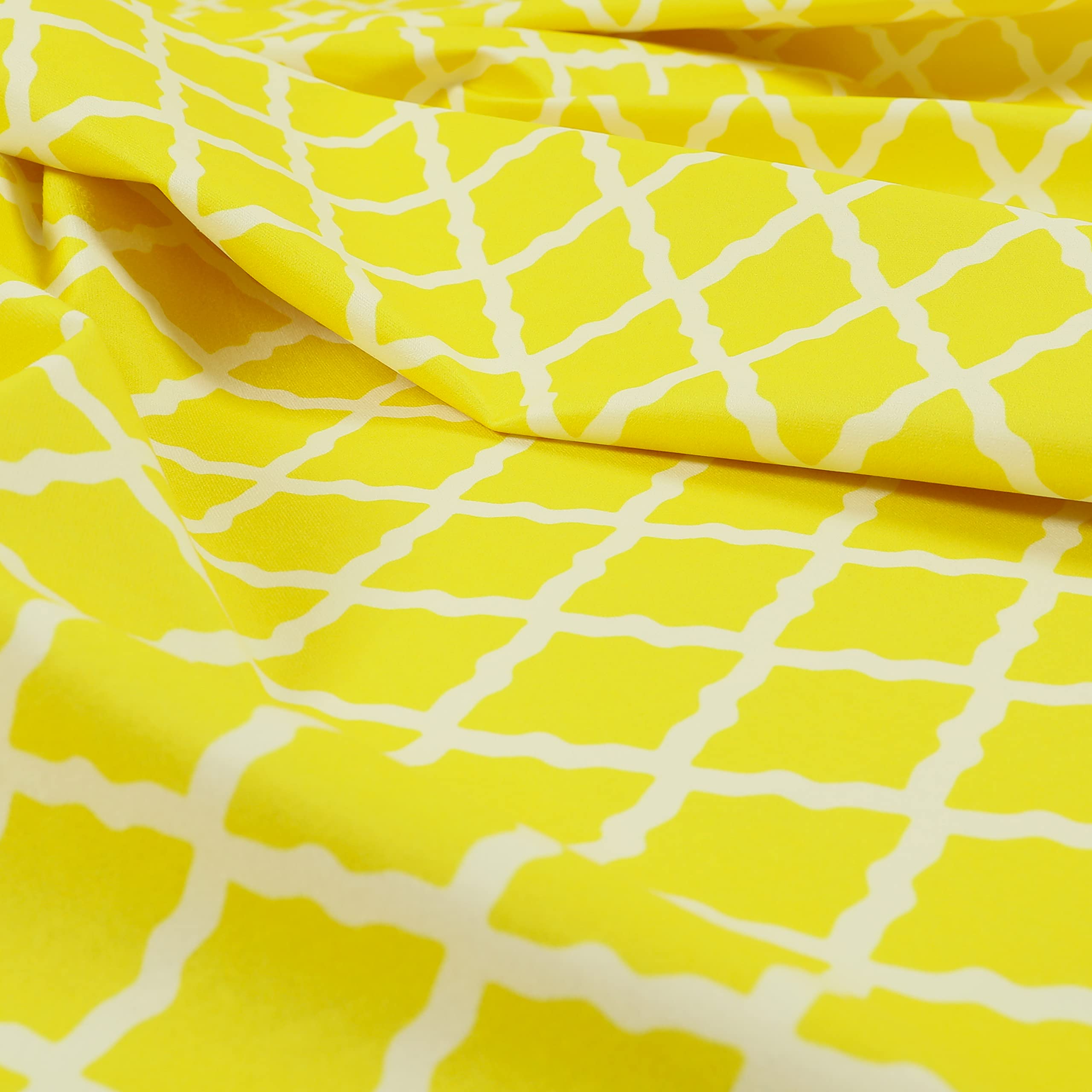 Redbrick Mill Fabrics Flame Retardant Modern Printed Velvet Geometric Yellow Honeycomb Pattern Upholstery Furnishing Fabric (Per Metre) โ image 1