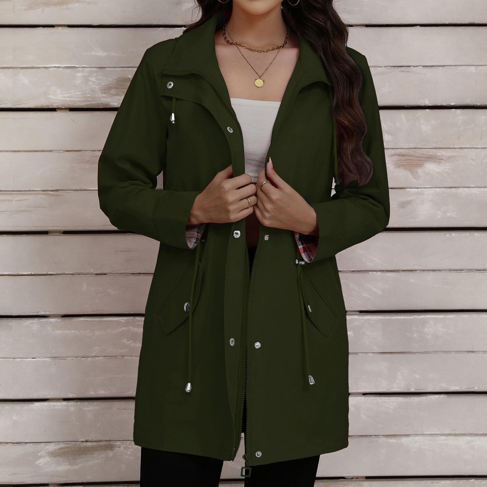 Giacca leggera da donna sportiva – Giacca slim da donna chic giacche a vento trench confortevole, cappotto casual trench con tasca cappotto impermeabile giacca sportiva esterna giacca leggera