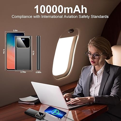 Miniatura 7 de Cargador portátil de 10000 mAh, USB-C (entrada y salida), batería de carga rápida de 22.5 W, QC 4.0+PD3.0, pantalla LED, PowerBank, para iPhone,