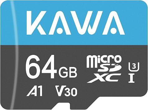 بطاقة KAWA 64GB Micro SD ، بطاقة مراقبة فيديو عالية التحمل ، بطاقة ذاكرة فلاش microSDXC ، A1 ، U3 ، Class10 ، V30 ، بطاقة TF عالية السرعة لـ DashCam ، كاميرا أمان ، شاشة أطفال ، هواتف, الأجهزة اللوحية والطائرات بدون طيار