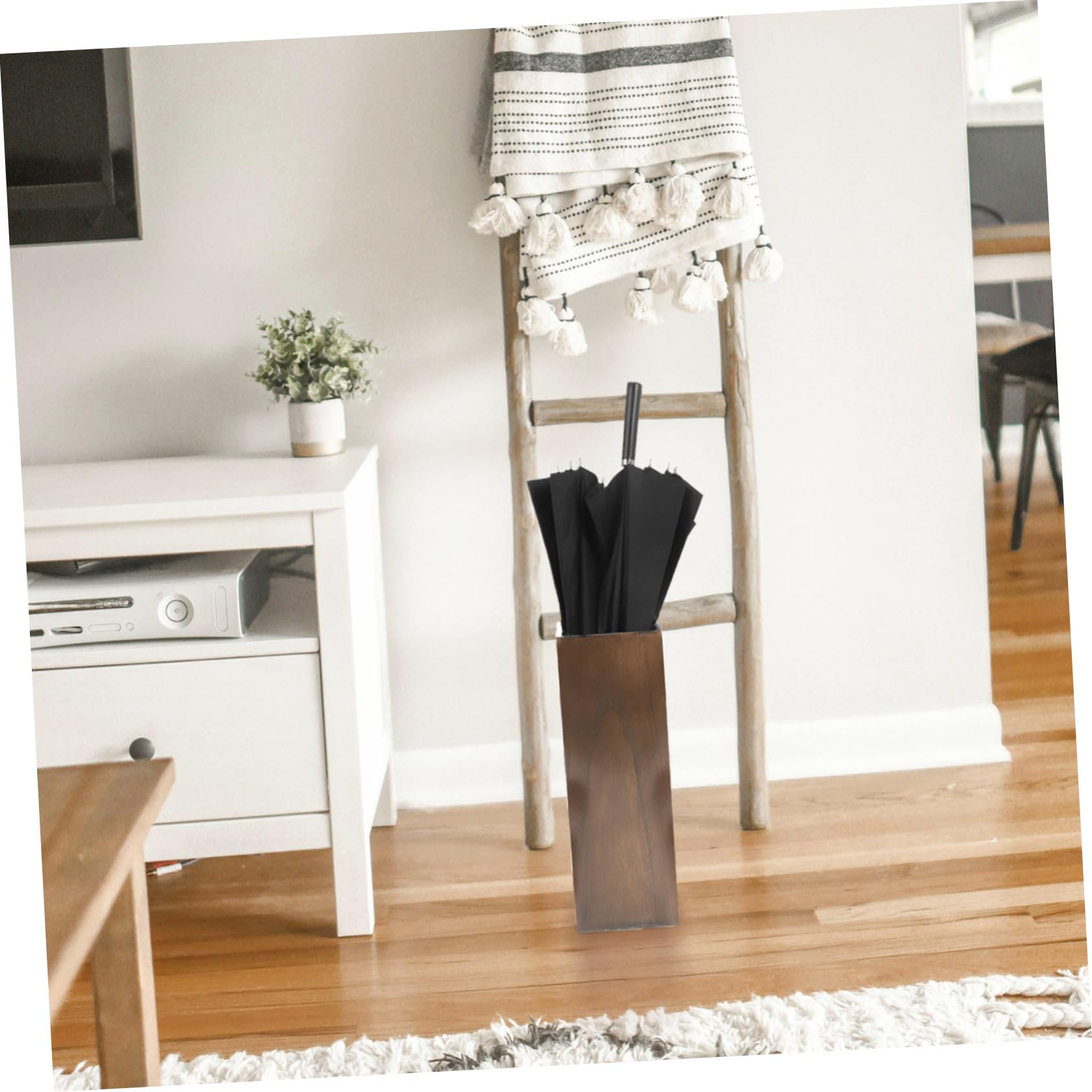 Didiseaon Outdoor Umbrella Holder in Legno Massello, Portaombrelli per Ingresso e Hotel, Contenitore per Ombrelli con Grande Capacità, 51,00 x 16,30 x 16,30 cm