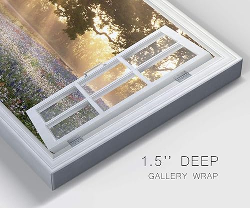 Miniatura 6 de Renditions Gallery Komorebi - Arte de pared con ventana, luz del sol que brilla a través de las hojas de los árboles, hermosa naturaleza, decoración