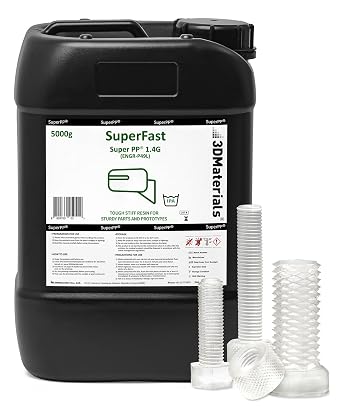 SuperPP Tough 3D Printer Resin أسرع 1.4GPa 50um طباعة في 1.3 ثانية ، صنع في كوريا بواسطة 3DMaterials 5000g ، واضح
