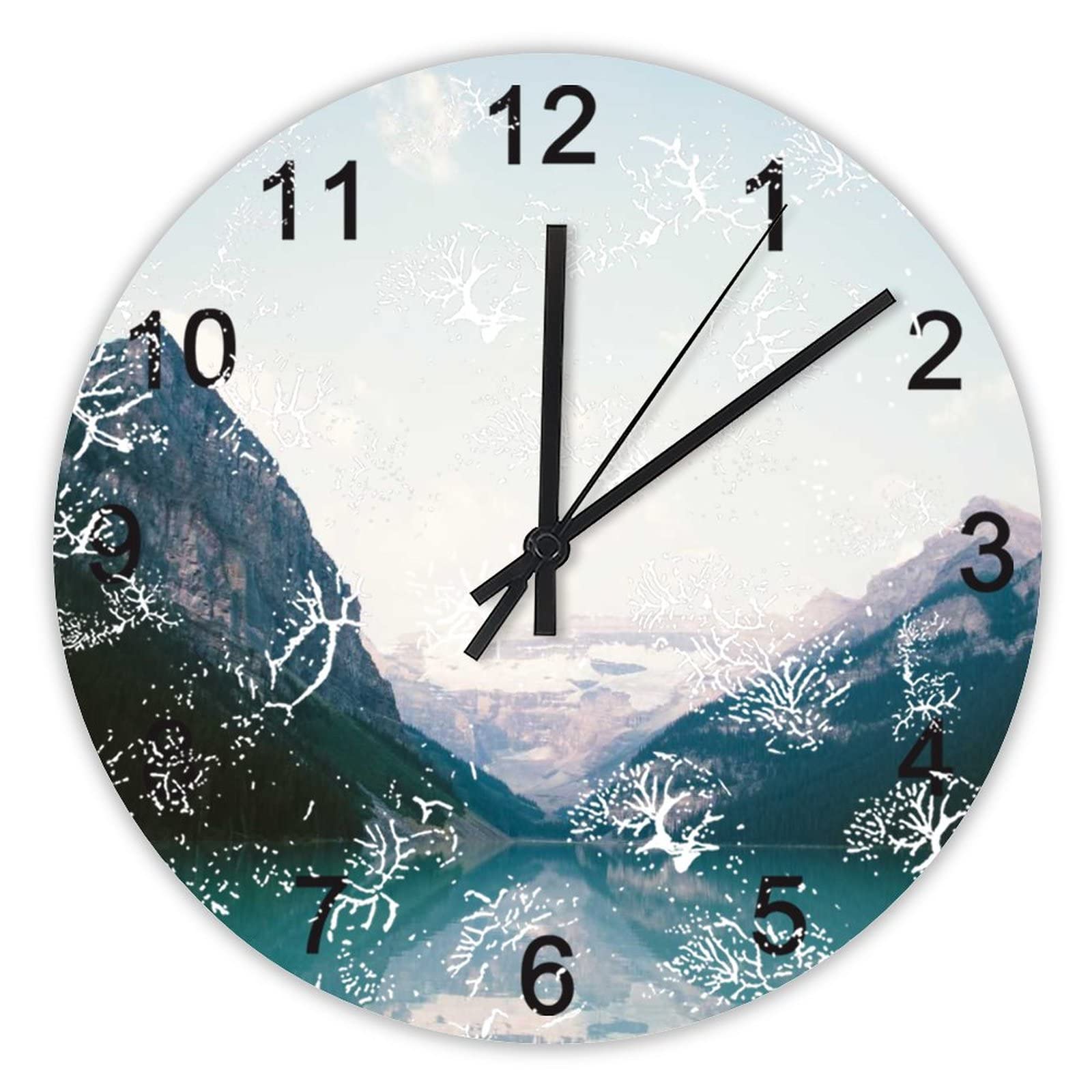 Horloge de cuisine grand format paysage naturel pour bureau et maison