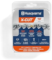 Husqvarna X-Cut SP33G 18 Inch Chainsaw Chain, 325" Pitch, 050" Gauge, 72 Drive Links, Pre-Stretched Chainsaw Blade Replacement with Superior Lubrication and Low Kickback, Gray