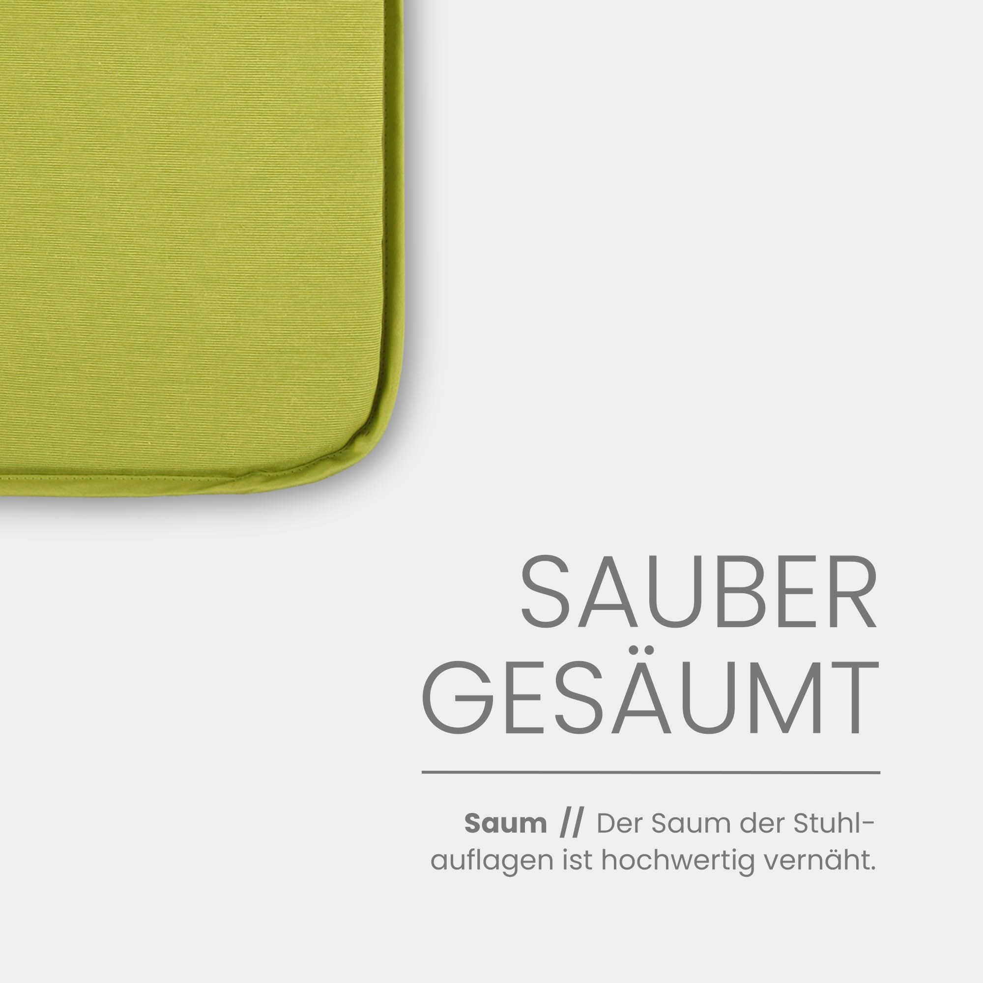 Bestlivings Sitzkissen (4er Pack/Grün) Stuhlkissen mit Haltebändern 38cm x 38cm - Öko-Tex Zertifiziert - Sitzauflage Uni, Canvas Stuhlauflage