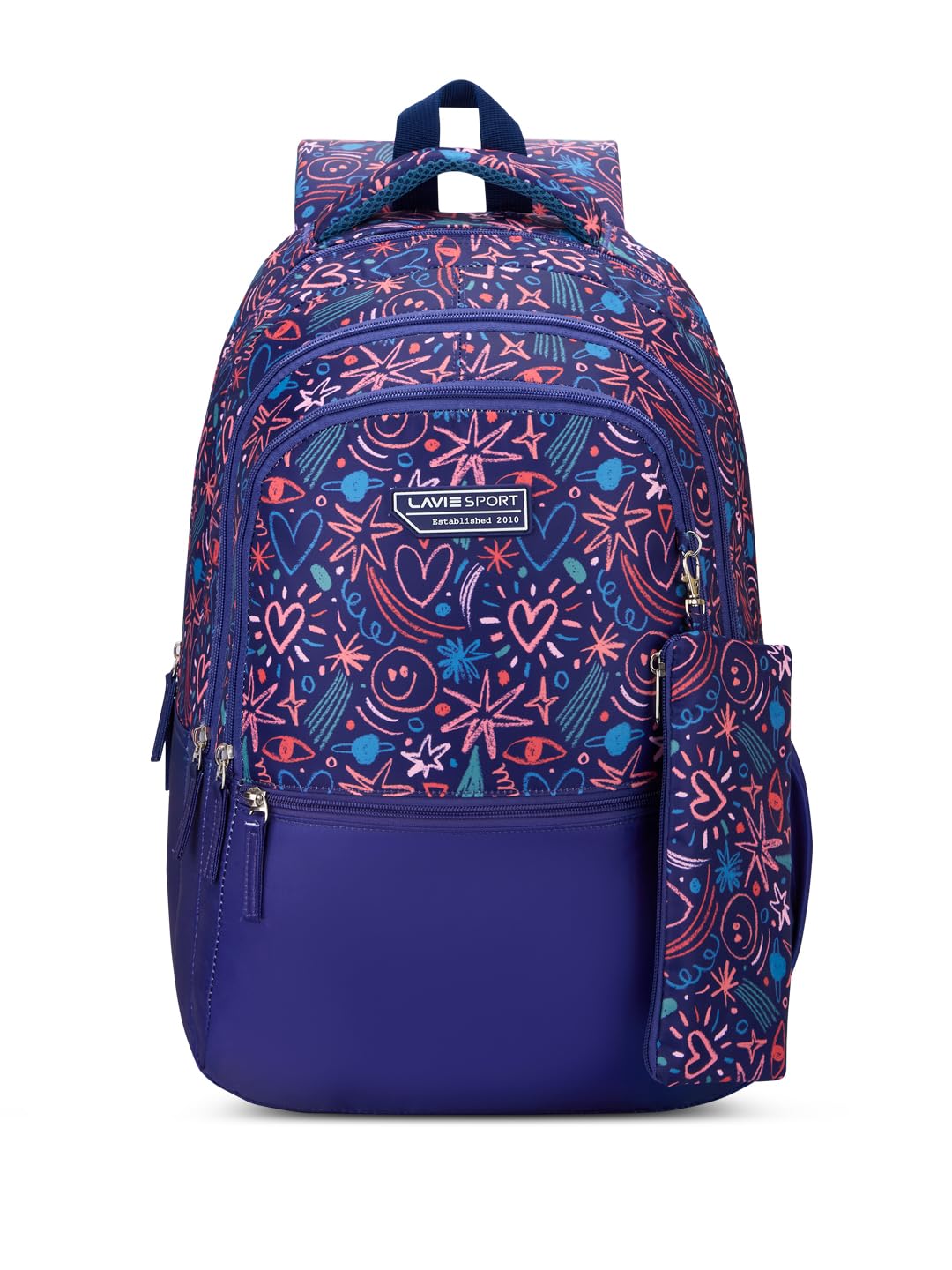 Scribble 36L Navy Backpack | Fits Upto 15 Inch Laptop | Organizer & Bottle Holder |Rain Cover |Pencil Pouch | Gift for Men, Women, Boys, Girls | Laptop Sleeve for School & College-image-5