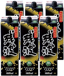 【ケース販売】 比嘉酒造 残波 ブラック 黒 紙パック 泡盛 30度 1800ml×6本セット