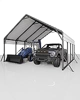 GarveeLife 20x20x13 Heavy Duty Metal Carport for 2 Cars, Trucks, Boats & Tractors - Snow Load, Wind Resistant, 800 lbs Steel Frame