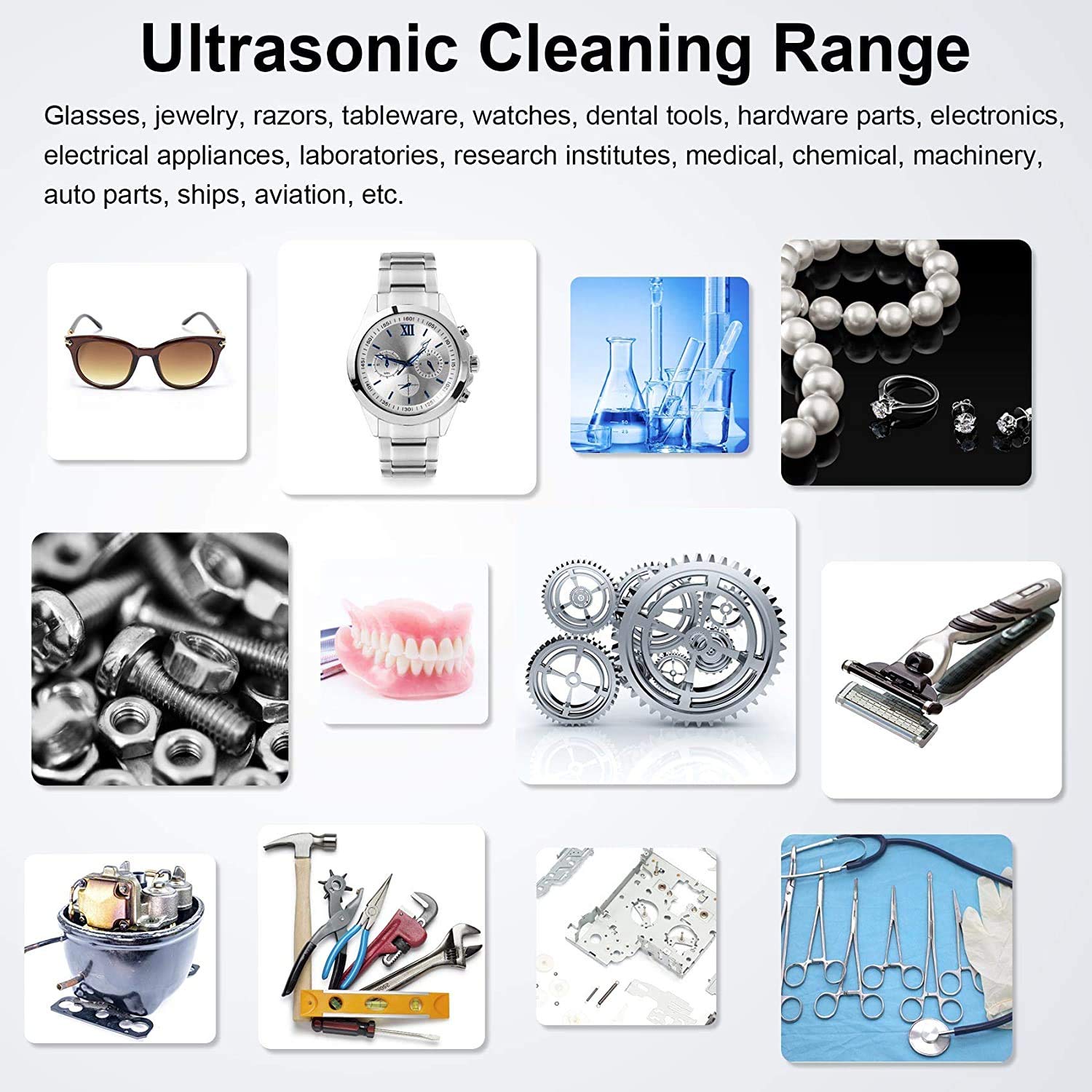 Ultrasonic Cleaner 3L Ultraschallreiniger Reiniger ultraschallgerät Ultraschallreinigungsgerät mit Heizung Digital Timer for glasses Jewellery False Teeth Coins