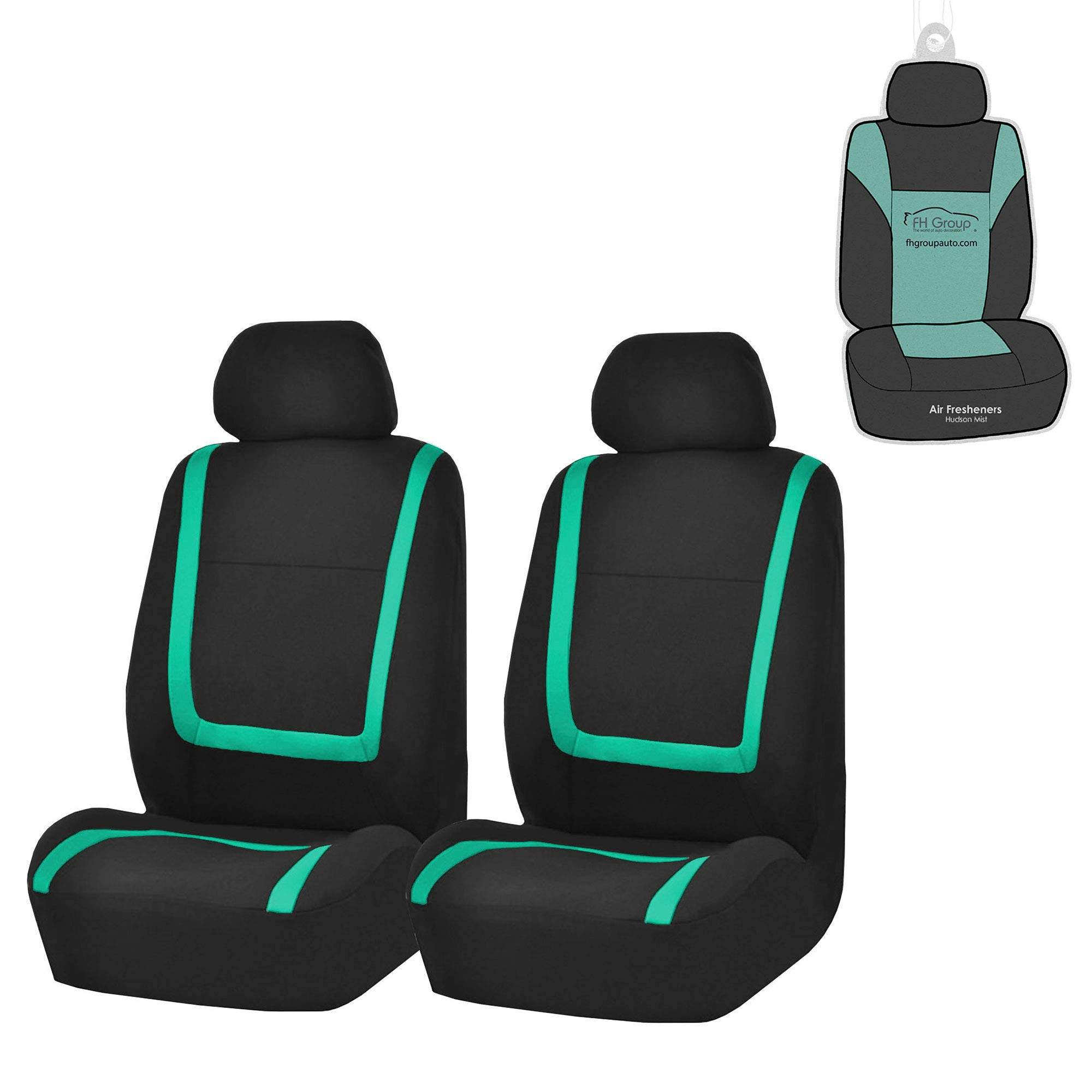 FH GroupFront Seats Only Car Seat Covers Low Back - Unique Cloth Interior Accessories Car Seat Covers Red Seat Cover Front Set - Universal Fit Cars Trucks SUV Car Seat Protector Accessories