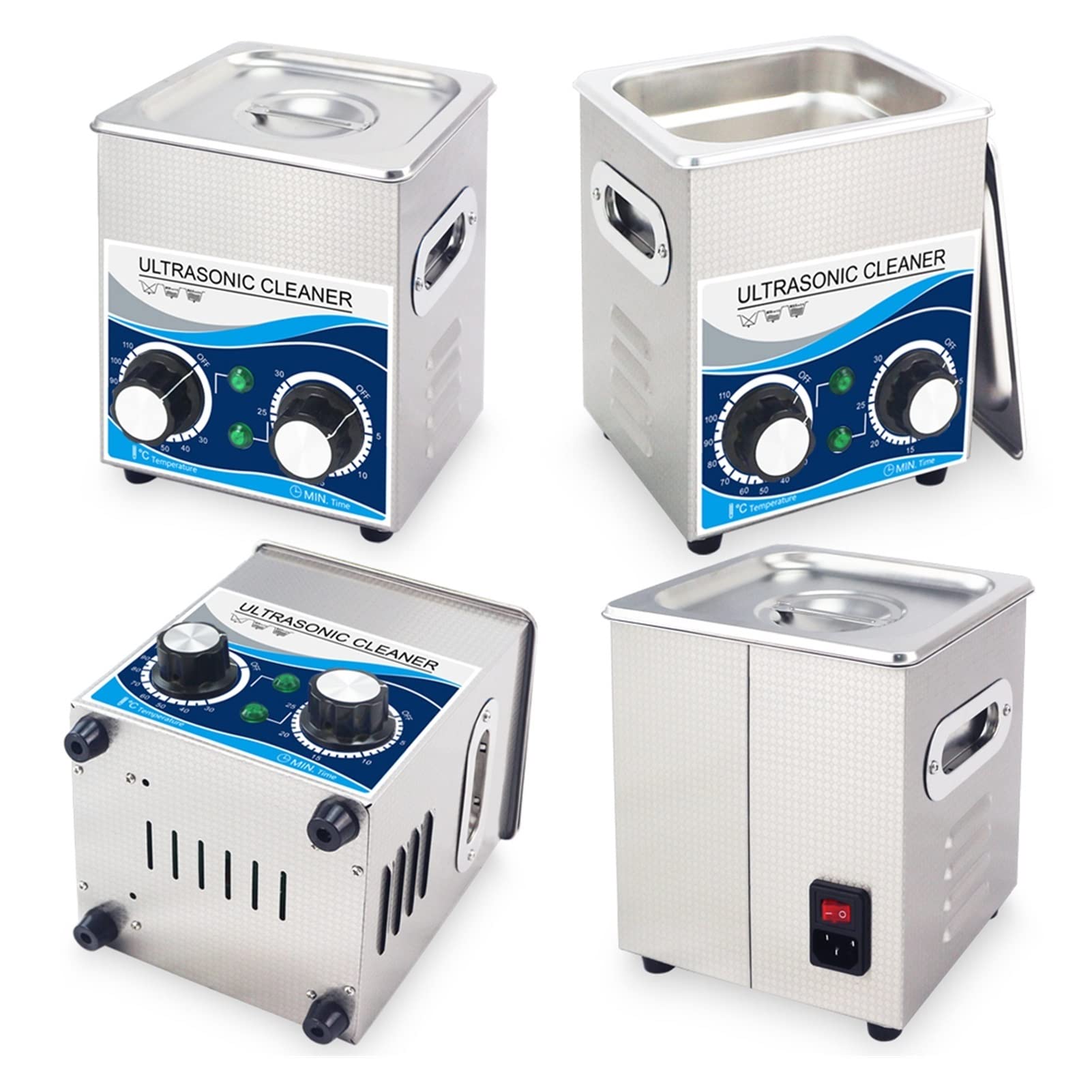 Dispositivo per la Pulizia ad ultrasuoni 12 0W 2L Cleaner ad ultrasuoni Portatile 40kHz Manopola di Riscaldamento Bagno in Acciaio Inossidabile con Cesto Pulizia Parti Scintilla lavatura