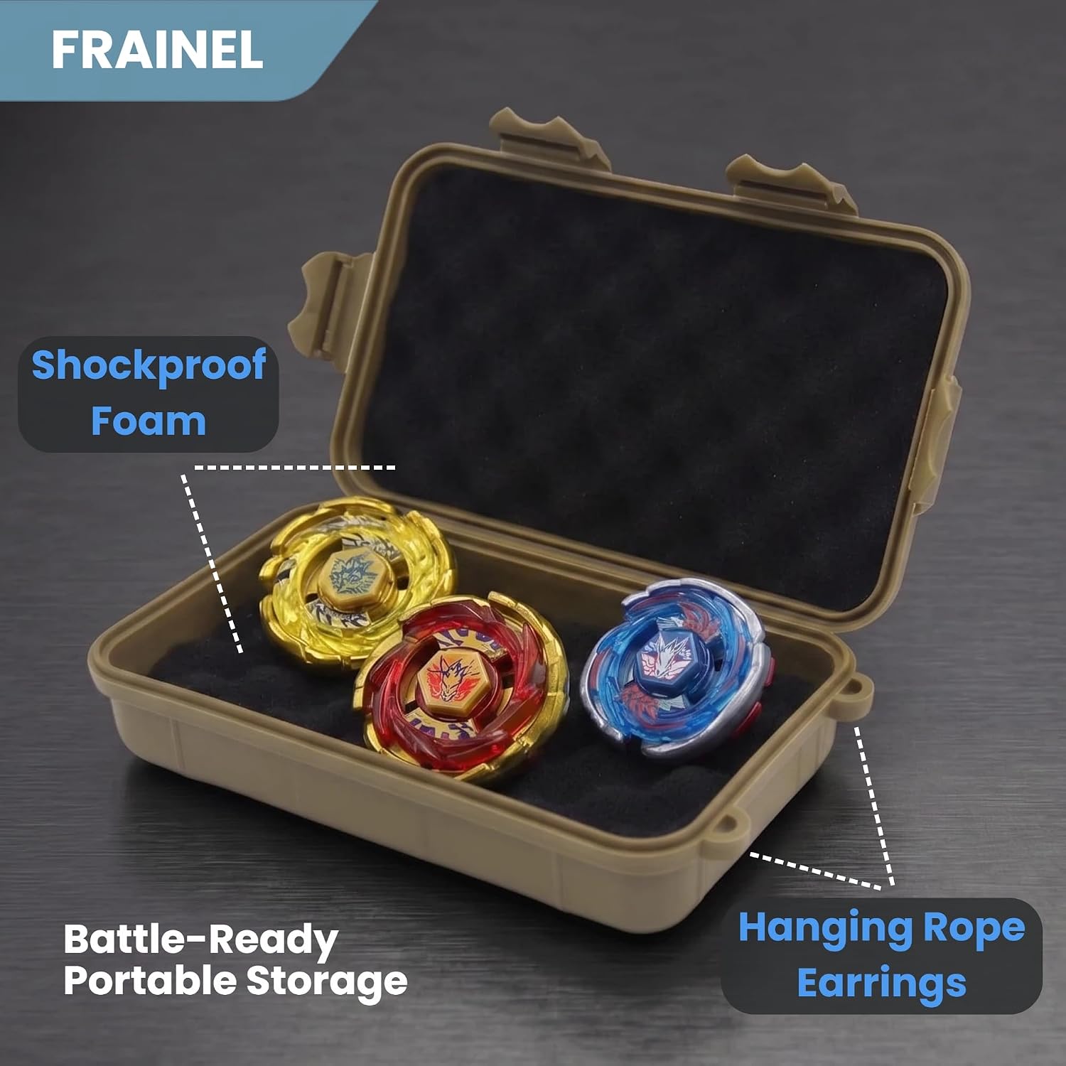 Hard Case 8x5 - Shockproof Foam for Beyblade X Launcher, HardDrive, M.2 NVMe, USB Disk | Office, Lab, Workshop, Travel | Water Repellent EDC Container