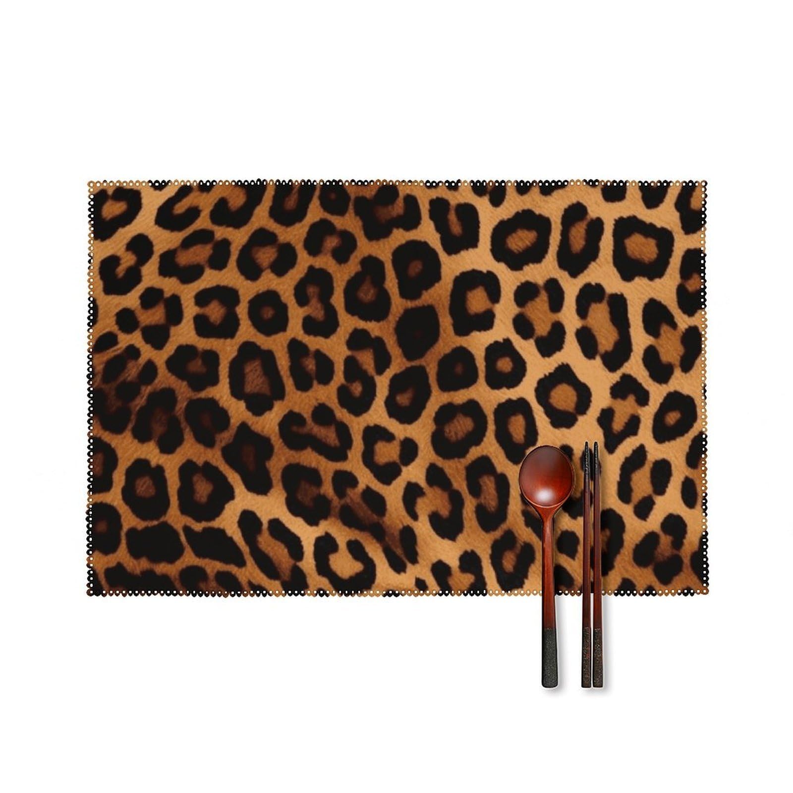Cool Cheetah Leopard Placemats Washable Not Fade Placemats Practical Heat Resistant Place Mats for Outdoor Patio Table Mats Kitchen Dining Party Decoration