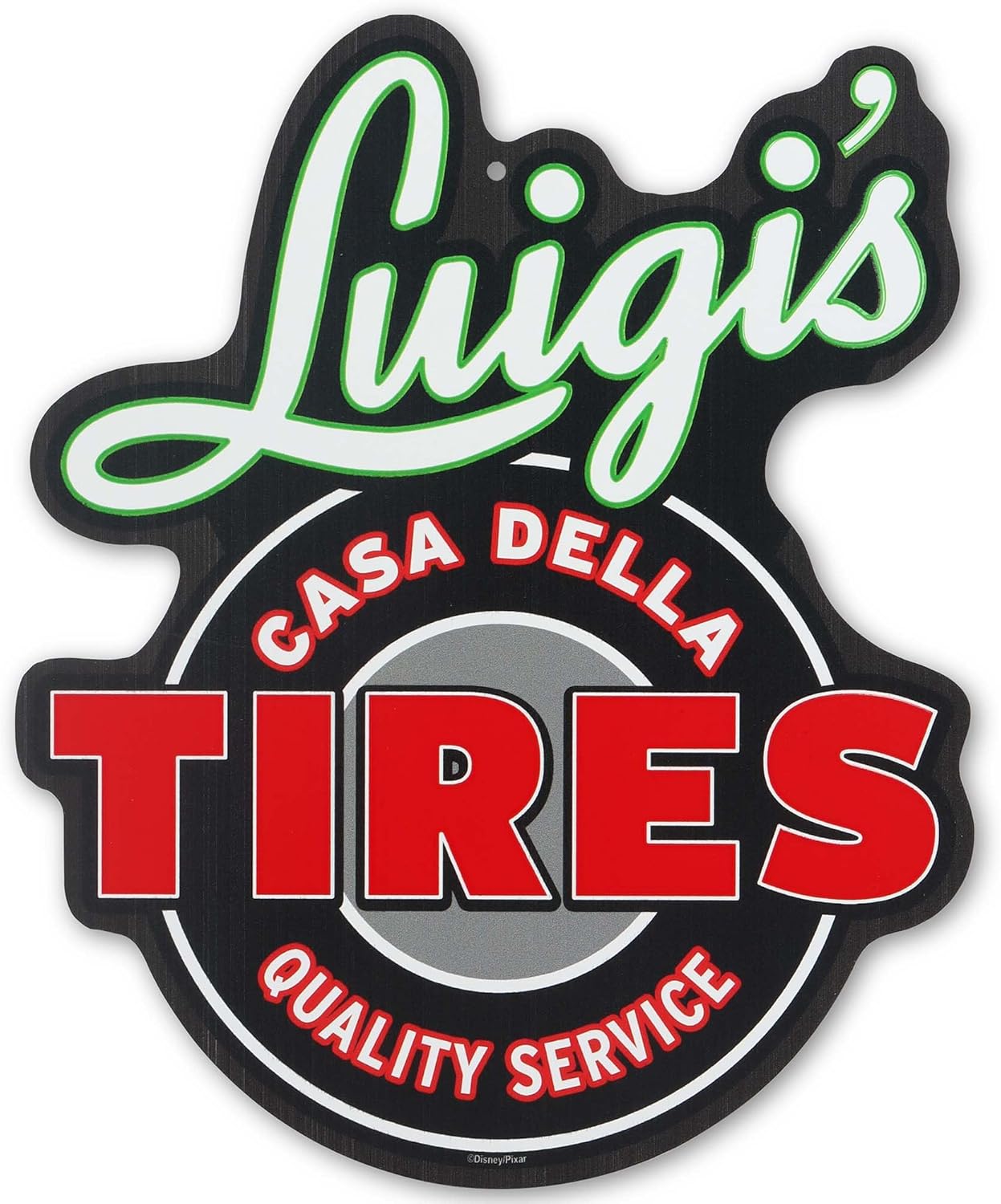 Disney Pixar Cars Luigi's Casa Della Tires Metal Wall Sign - Fun Cars Decoration for Kids' Bedroom or Garage