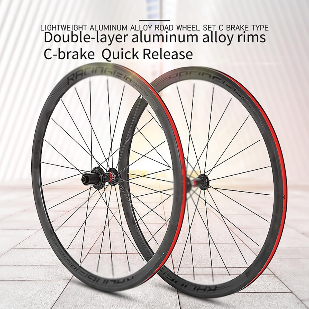 Juego De Ruedas 700C Para Bicicleta De Carretera Llanta Aleación Aluminio