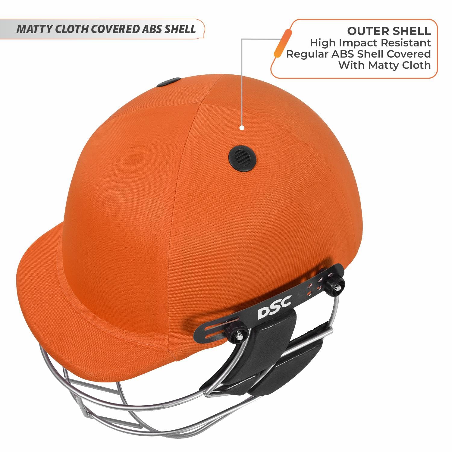 DSC DEFENDER Cricket Helmet for Men & Boys (Adjustable Steel Grill | Back Support Strap | Light Weight | size :Small (Orange) 4