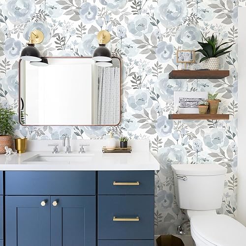 Miniatura 8 de Orainege Papel tapiz floral autoadhesivo de 17.3 x 118.1 pulgadas, papel de contacto bohemio, papel de contacto decorativo, extraíble, para