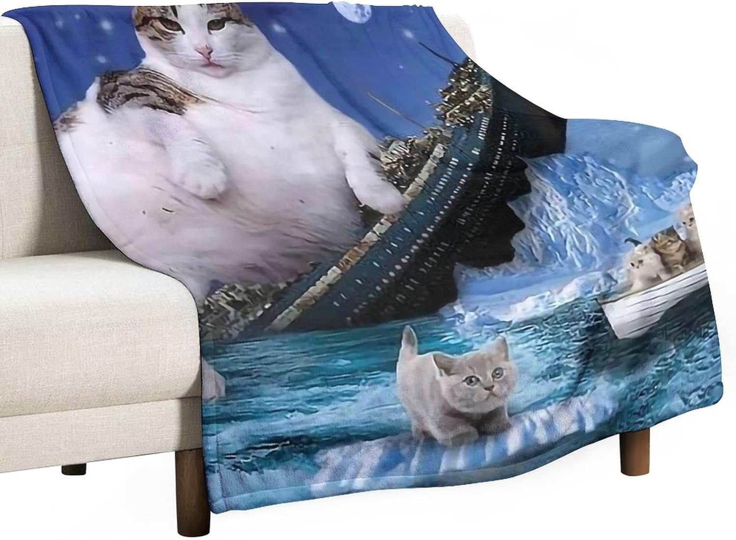 Throw Blanket The Titanic Sinking Fat Cats Blanket Soft