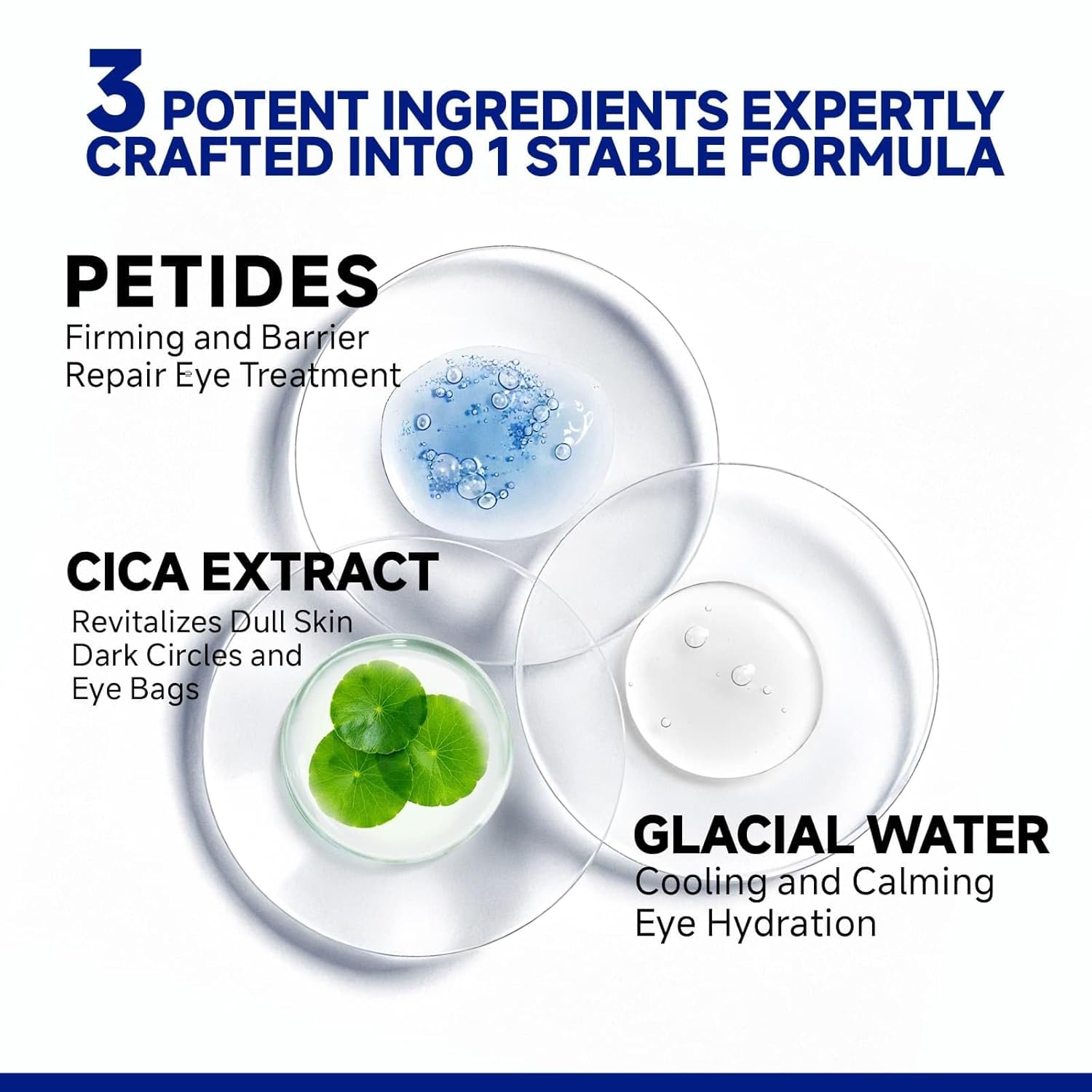 Peptide Cooling Under Eye Patches, Soothing Eye Patches Instant Reduces Dark Circles and Puffiness, Calming Under Eye Mask with Glacial Water for Bags Treatment, 12 Pairs - Image 6