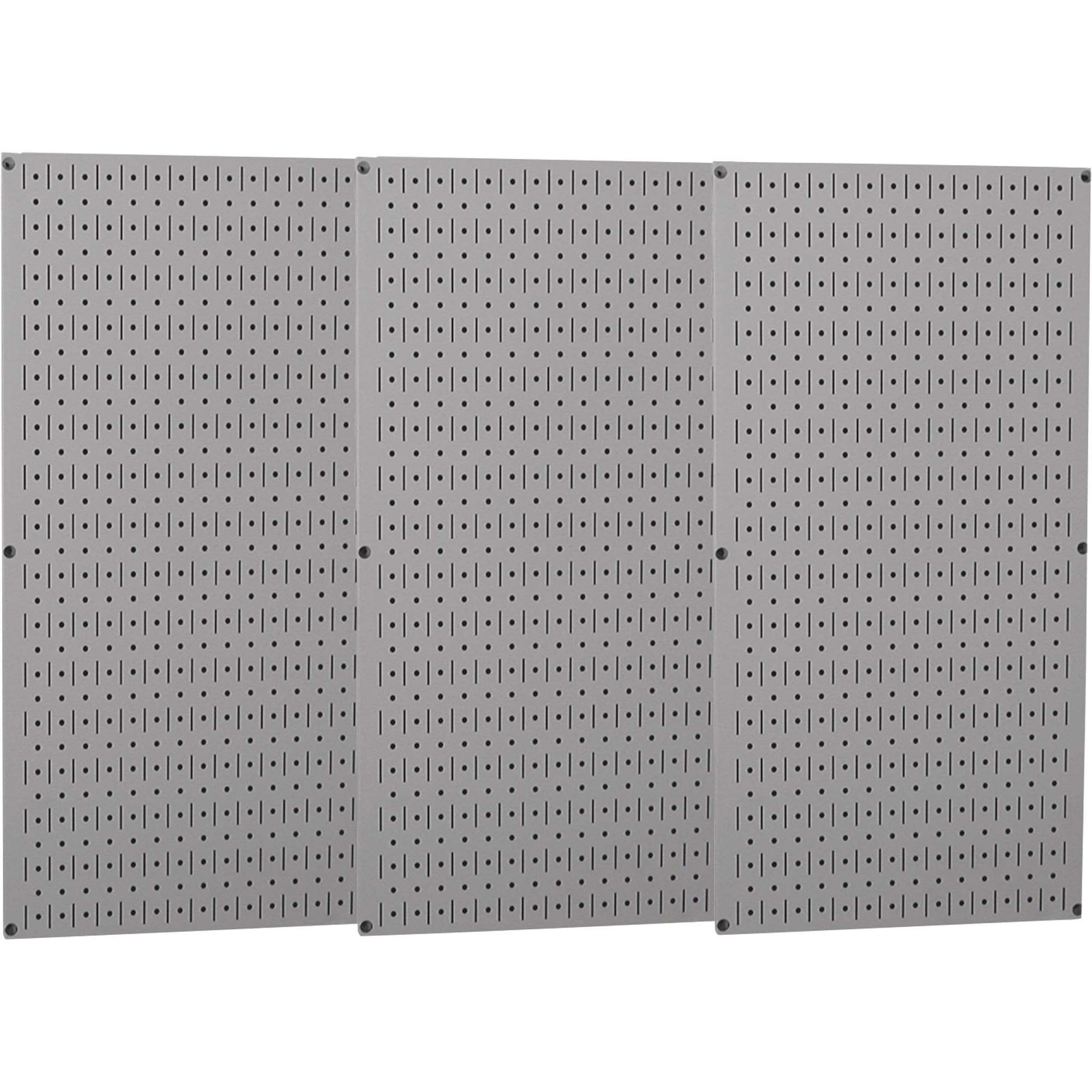 Wall Control Industrial Metal Pegboard - Gray, Three 16in. x 32in. Panels, Model Number 35-P-3248GY