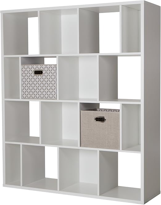 South Shore Reveal 16Cube Shelving Unit with 2 Fabric