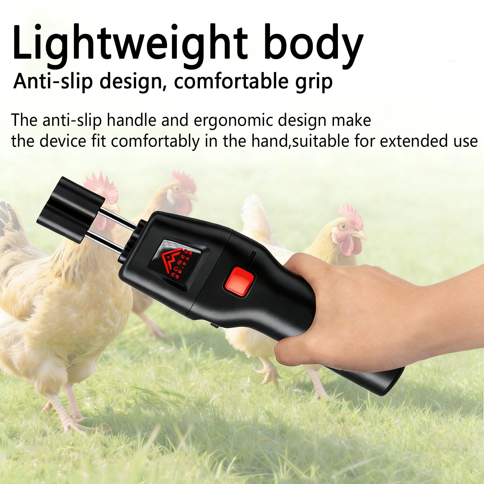 Máquina eléctrica de plumas de aves de corral, diseño de mano con cabezal desmontable y ajuste automático de cono para procesamiento de pollo, pato y ganso