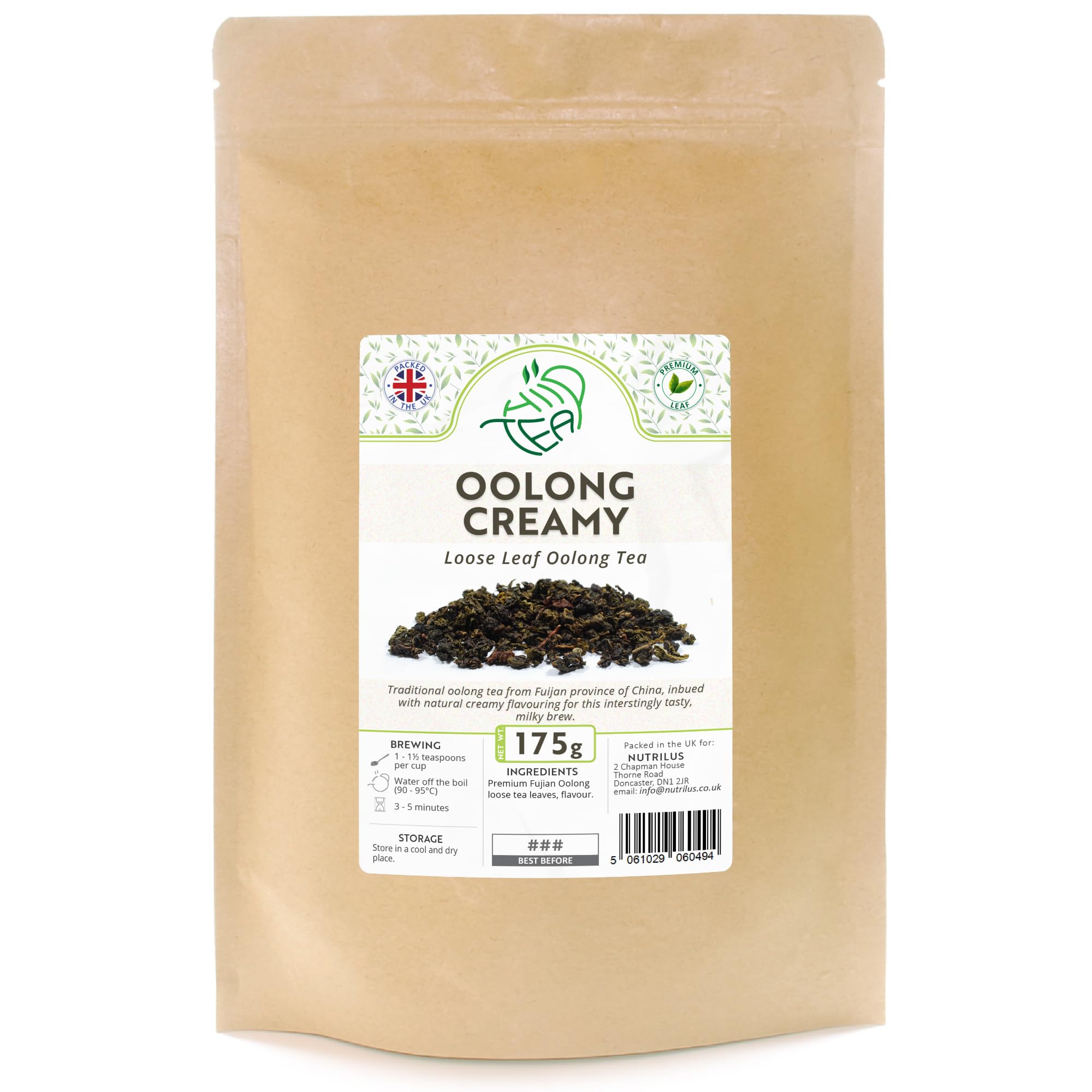 Oolong Creamy Premium Loose Leaf Oolong Tea with Creamy Flavour - from Fuijan, China (175g, Creamy)