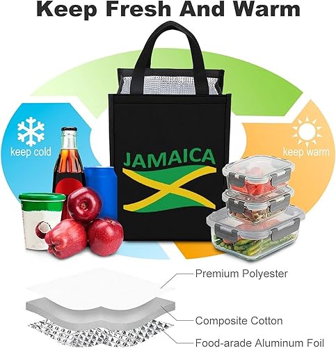 Miniatura 4 de Banderas aisladas de Jamaica, bolsa de comestibles plegable, bolsa de compras reutilizable para picnic