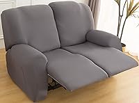Vista 2 de Funda para sofá biplaza reclinable, 2 asientos elástica reclinable, funda de sofá reclinable con bolsillo lateral, fundas elásticas antideslizantes