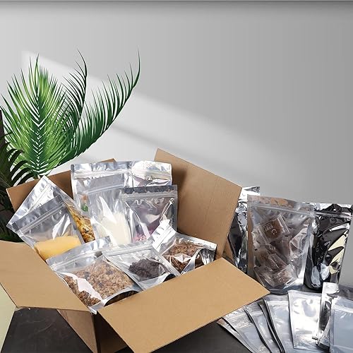 Miniatura 2 de Paquete de 200 bolsas de Mylar de 6 x 9 pulgadas para almacenamiento de alimentos y bolsas resellables para suministros de embalaje de pequeñas