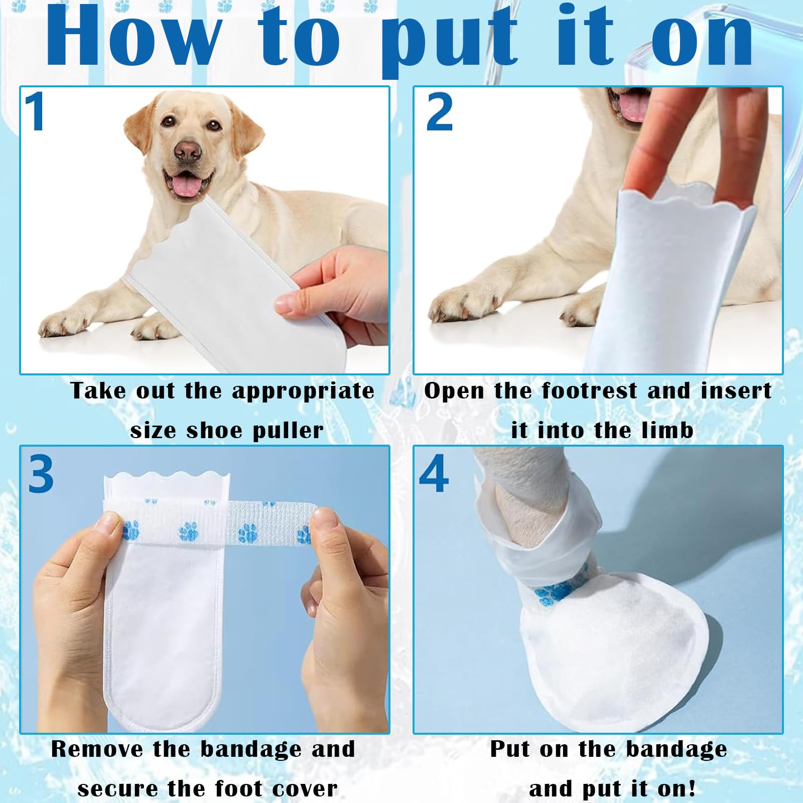 KxrTpx 60 PCS Dog Paw Bandage, Count Disposable Dog Socks Paws Stop Licking - Image 4
