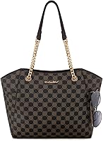 Vista 88 de Montana West Bolso de mano para mujer con asa superior con cadena Gris/Negro