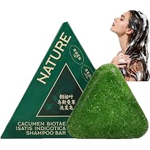 Triangle Shampoo Bar, Natural Green Soap Bar for Hair Growth & Anti-Loss,Strengthening Anti-Thinning Shampoo Bar,Gentle Cleansing,Hair Regrowth & Strengthening Solid Shampoo for Women & Men