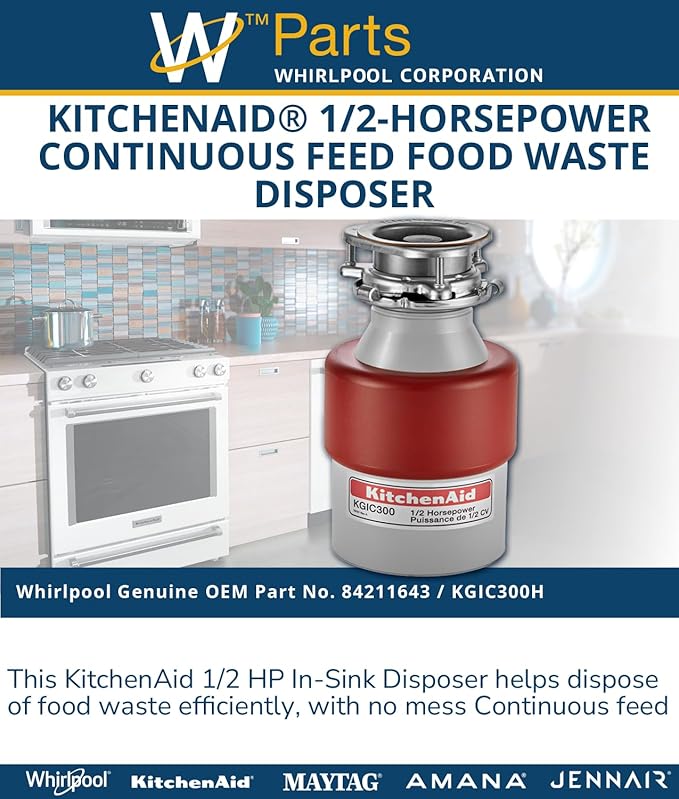 Trituradora de Basura KitchenAid 1/2 HP 84211643 miniatura 3