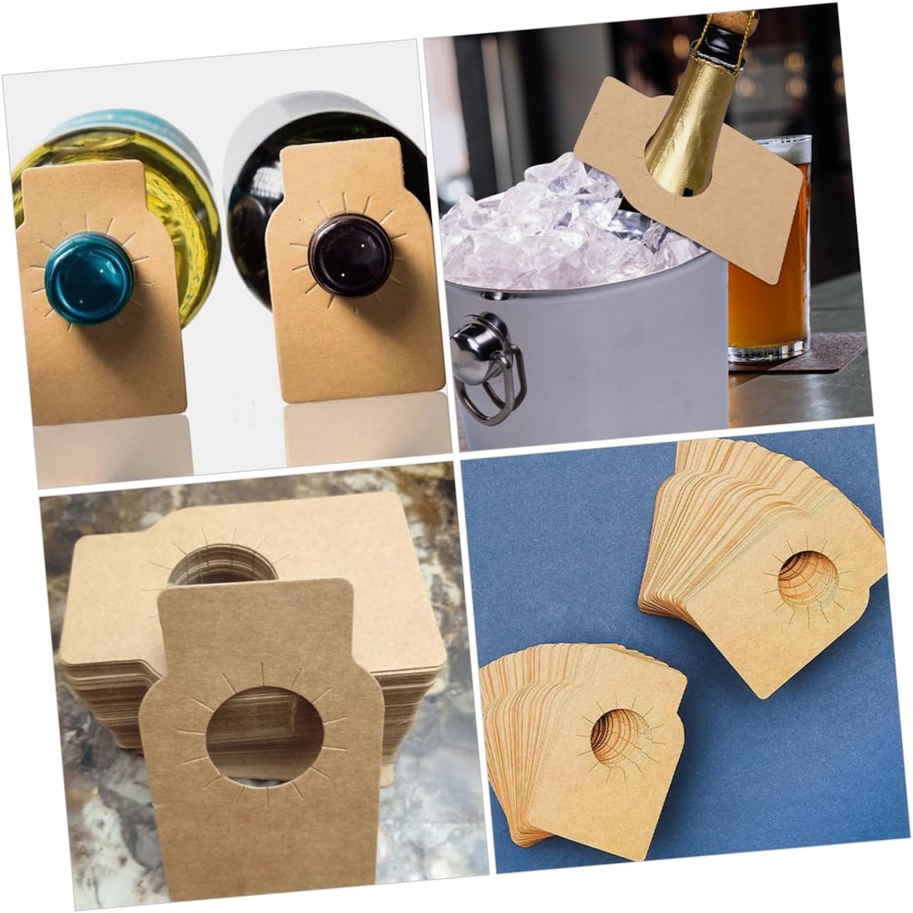 200pcs Double-sided Wine Bottle Tags Blank Wine Bottle Labels for Collectors Household Id Tags