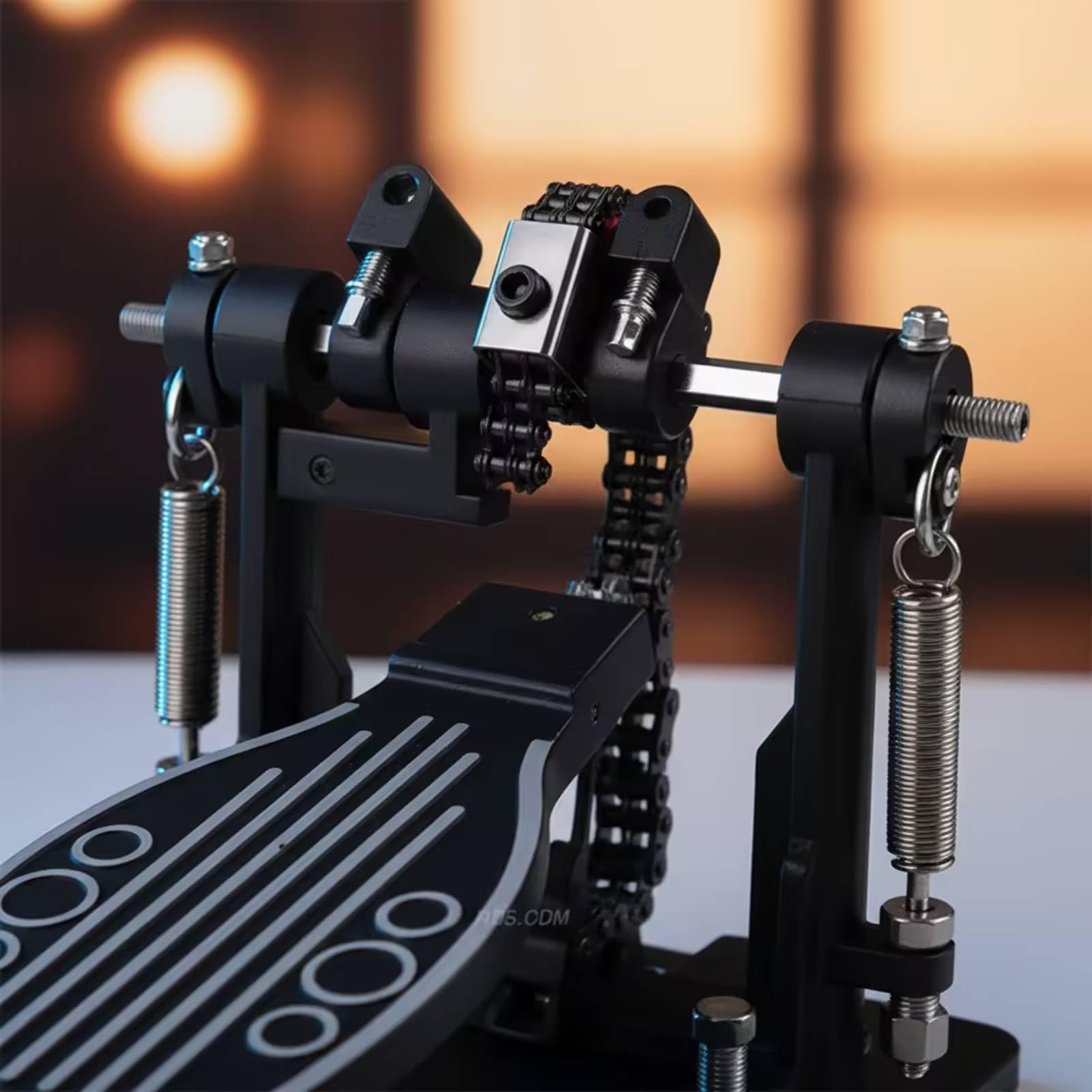 kowaku Pedale Doppio Cassa Batteria Pedale Grancassa Pedale Doppio Battente Pedale Kick Metallo Regolabile con Doppie Pedane Reattive E Biellino di Collegamento Adatto per Pratica Sessioni Live