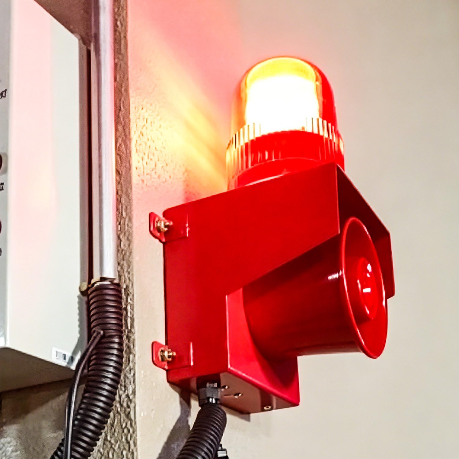 Dual Alert Sound & Light Alarm, Hardwired Installation Required 01T-AC220V