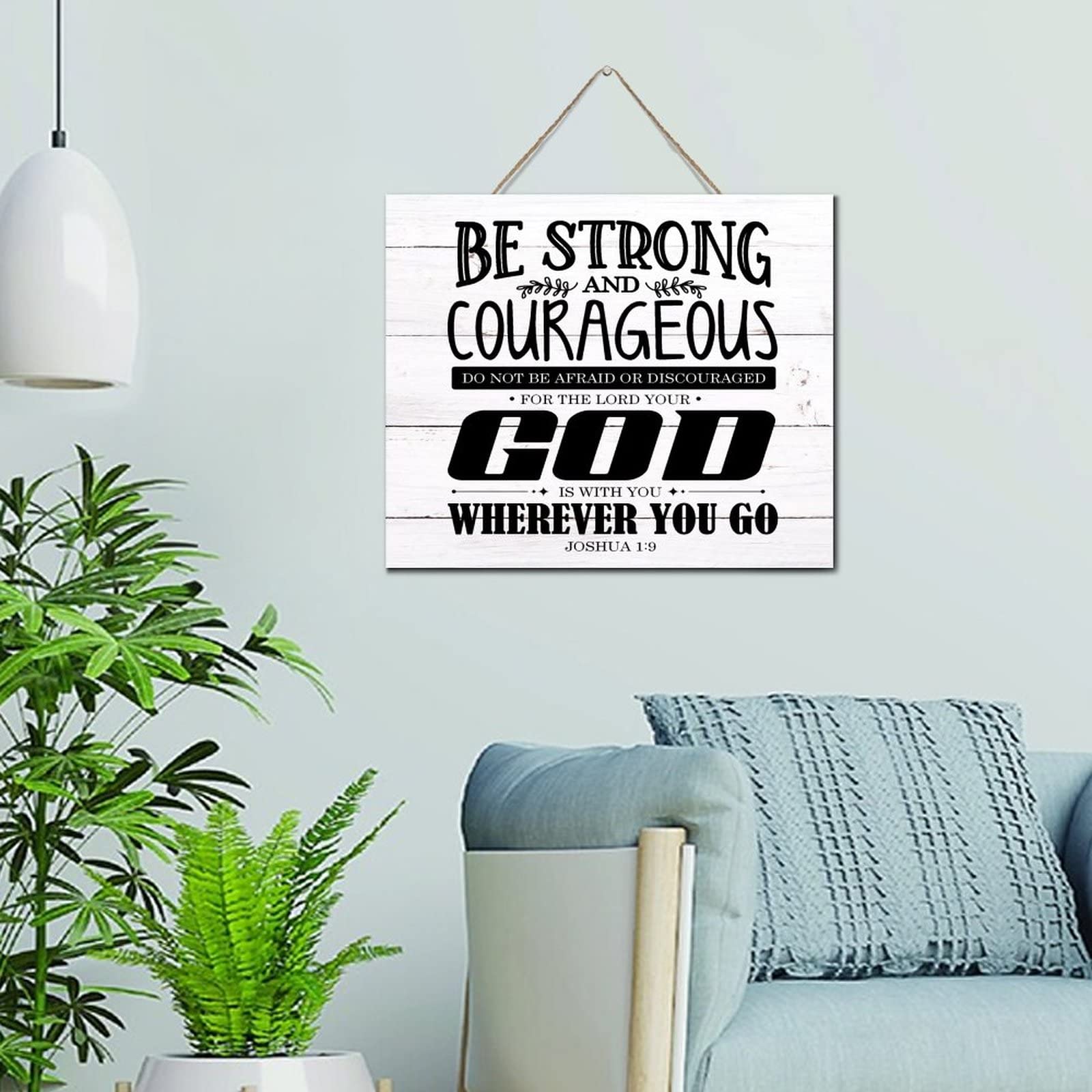 Plaque bois Be Strong 25x30 cm déco murale cheminée