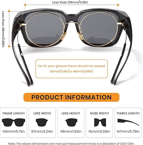 Miniatura 4 de Cyxus Fit Over Polarized Sunglasses for Prescription Glasses UV Protection Eyewear for Driving, Fishing, Outdoor Activities