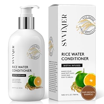 Svvimer Rice Water Hair Growth Conditioner - Thickening Conditioner with Biotin for Hair Loss and Thinning Hair - Sulfate Free for Women and Men 10 Fl Oz Pack of 1