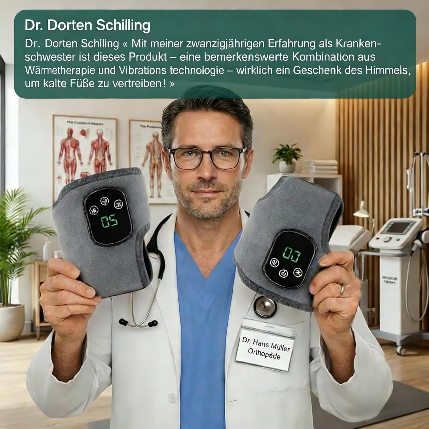 Fussmassagegerat Elektrisch Testsieger 3-in-1,Kabelloser Massager für Füße und Knöchel, Testsieger bei Neuropathie-Schmerzen (2 Stück)