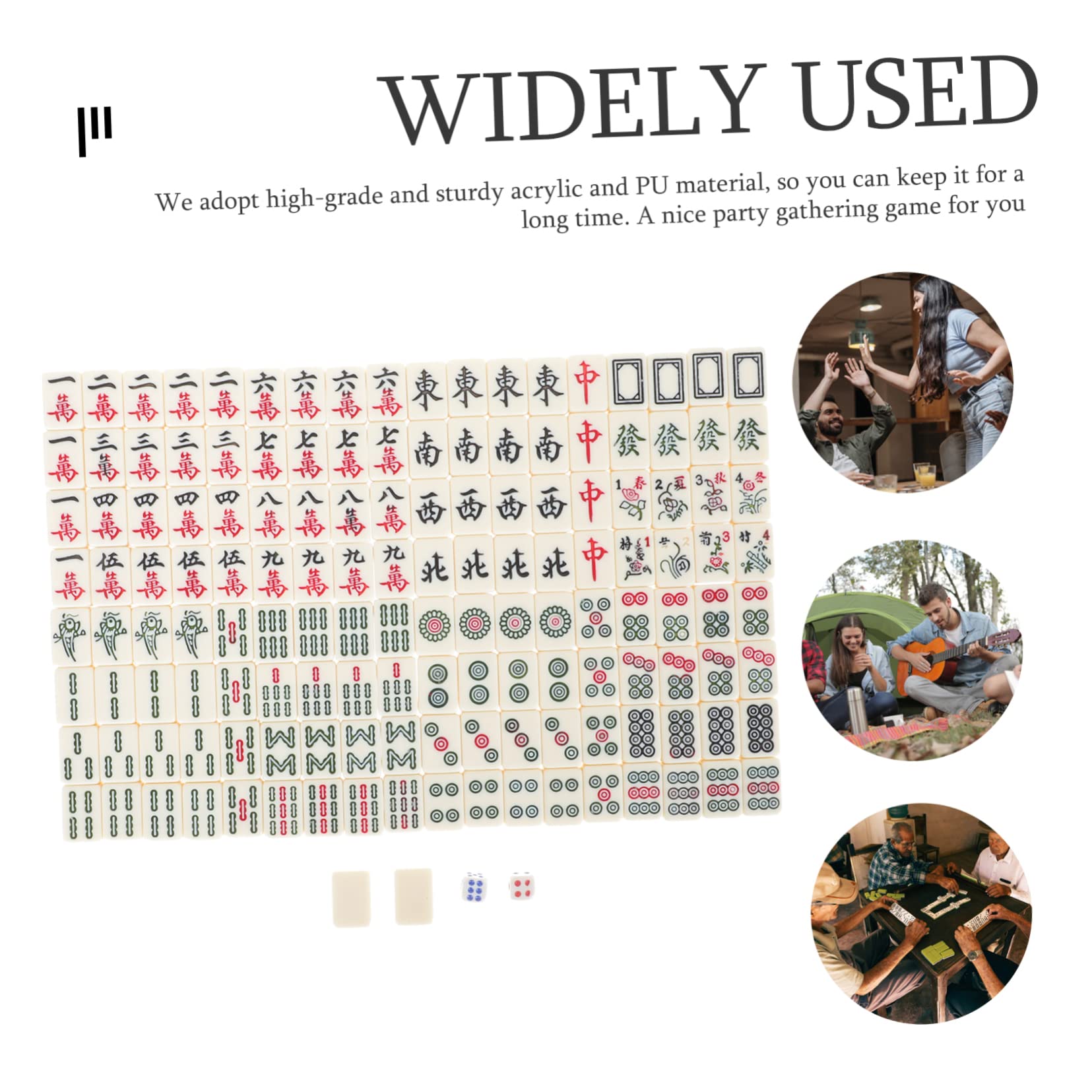 Hemoton Boys Mini Mahjong Game Set Travel Tin Lunch Box Retro Mahjong for Home Party Entertainment