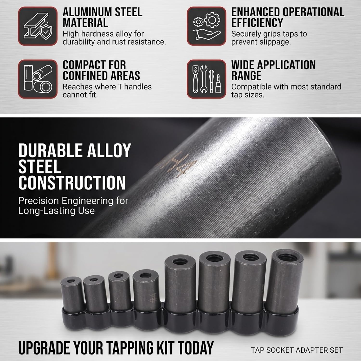 Aramox Key Set, Drive sixth Slide Set Made of Alloyed Steel, Tapping Drill Socket Wrench Set
