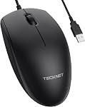 TECKNET Souris sans fil Bluetooth, 3 Modes (BT 5.0/3.0+2,4Ghz) sans fil optique portable 4000 DPI Souris avec USB B & C Récepteur Nano, pour ordinateur portable, MacBook Pro Air, PC, Ordinateur (noir)